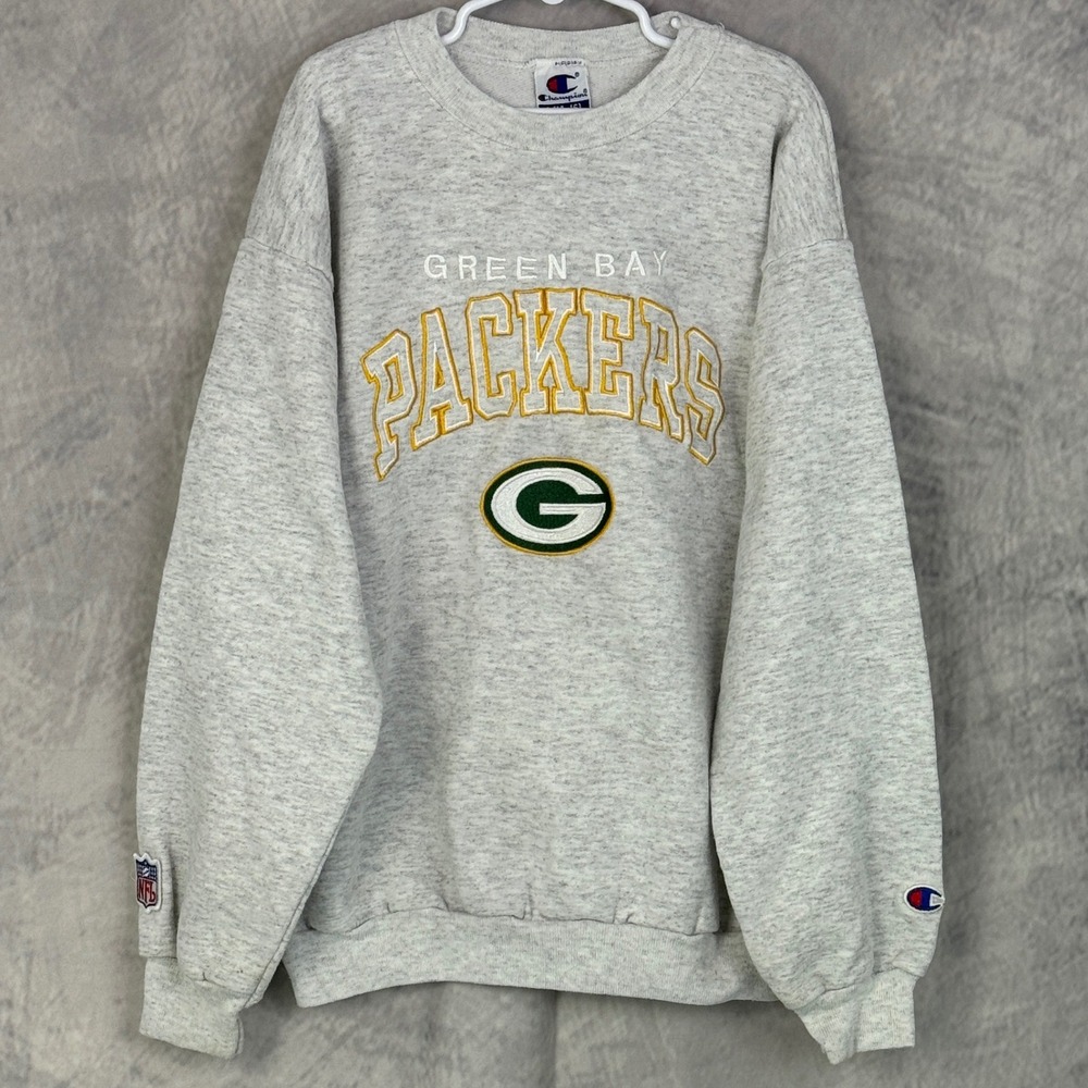 Vtg 90s Champion Green Bay Packers Crewneck Sweatshirt Kids Sz L‎ 14/16 NFL